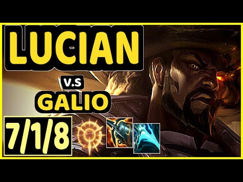 LUCIAN vs GALIO - 7/1/8 KDA MID GAMEPLAY - EUW Ranked MASTER