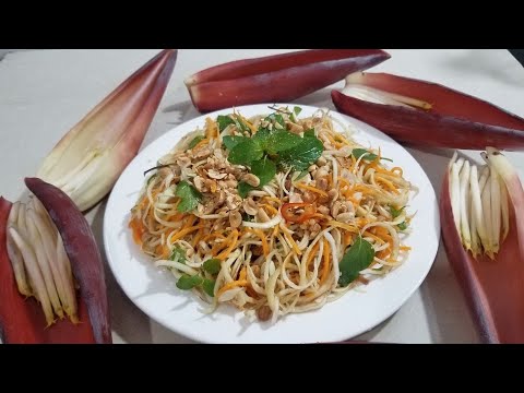 CÁCH LÀM NỘM HOA CHUỐI VỚI LẠC NGỌT MÁT NGÀY HÈ.