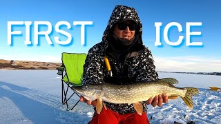 Buffalo Pound Lake First Ice 2020, Fishing For Perch and Pike In Saskatchewan