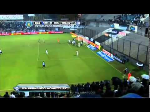 Gol Fernando Monetti en contra Quilmes 1-0 Gimnasia