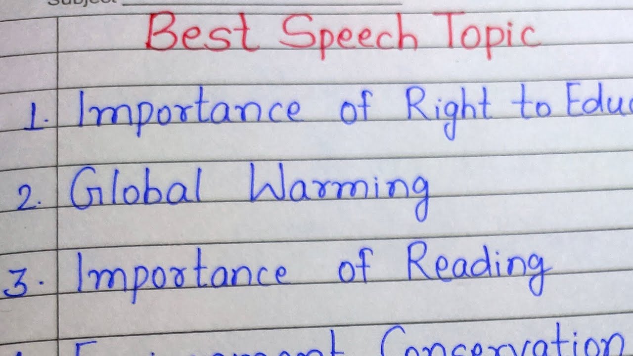 Best Speech Topic l Important speech topic for school assembly l Important speech topic for students