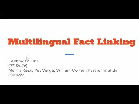 AKBC 2021: Paper: Multilingual Fact Linking