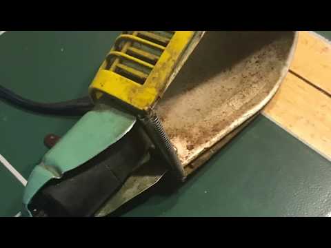 Restoring an old industrial lamp.