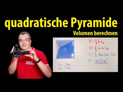 Square pyramid - calculate volume (with a and Hk) | simply explained by Lehrerschmidt