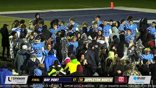Bay Port vs. Appleton North high school football livestream in state quarterfinal of 2022 WIAA playo