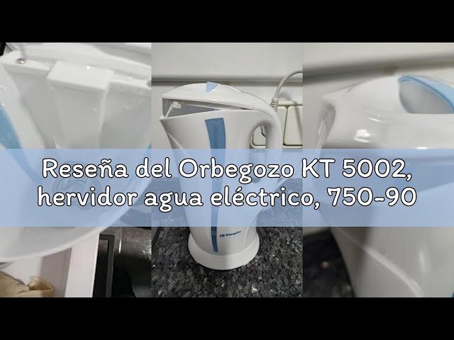 Vídeo relacionado con Orbegozo KT 5002, hervidor agua eléctrico, 750-900 W, 1 litro de capacidad, libre de BPA, jarra extraíble, filtro en la tapa, protección contra sobrecalentamiento, resistencia sumergida, color blanco