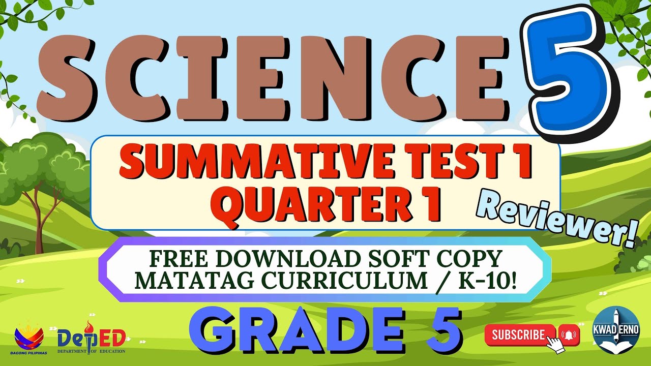 SCIENCE 5 Q1 – 1st Summative Test | Free Editable Exam + TOS Download Now #2025 #kwaderno MATATAG