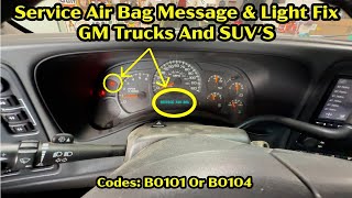 Service Air Bag Light GM Trucks & SUV's Fix How-TO