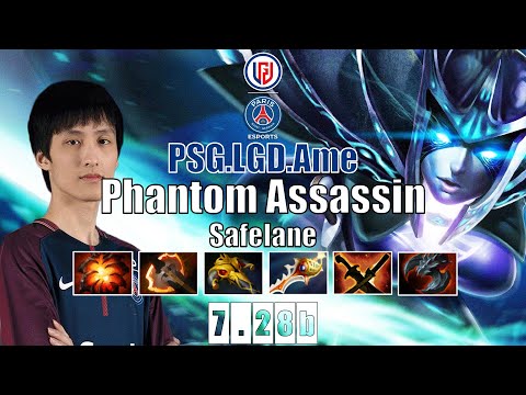 Phantom Assassin Safelane | PSG.LGD.Ame | INSANE 21 KILLS PA | 7.28b Gameplay Highlights