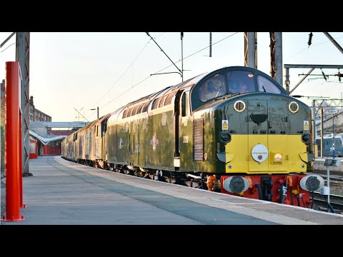 40013 + Ex DRS 57004 + 37604 + 37609 + 37603 0Z45 Longtown MOD to Crewe HS at Crewe 21/04/22