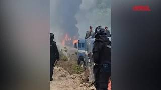No Tav, disordini in Valsusa: fiamme nel cantiere di Chiomonte