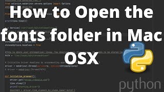How to Open the fonts folder in Mac OSX