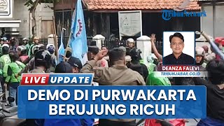Demo Buruh Tuntut Kenaikan UMK 2026 di Purwakarta Ricuh, Warga & Pengemudi Ojol Saling Lempar Batu