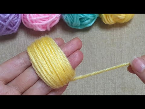 Super Easy Woolen Flower Ideas with Finger - Hand Embroidery Amazing Trick - Wool Flower Design