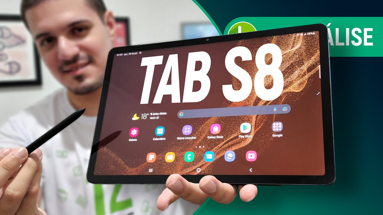 Miniatura da avaliação em vídeo de Tablet Samsung Galaxy Tab S8 11 Polegadas 128GB Wi-Fi 6E