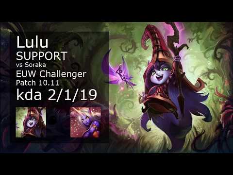 Lulu Support vs Soraka - EUW Challenger 2/1/19 Patch 10.11 Gameplay