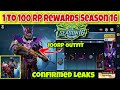 Pubg Mobile Season 16 Royal Pass 1 To 100 RP Rewards | Season 16 1 to 100 RP Rewards