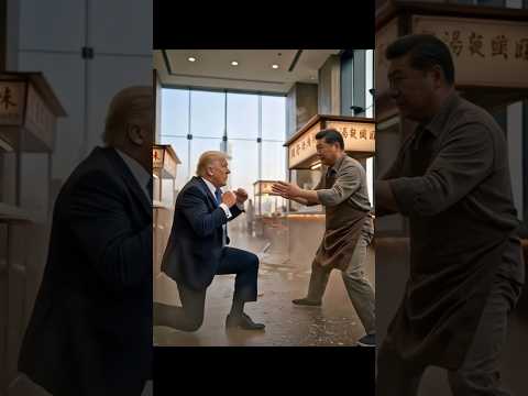 川普，習近平兩人相約在麵攤。 #習近平 #川普 #麵攤 #動作片