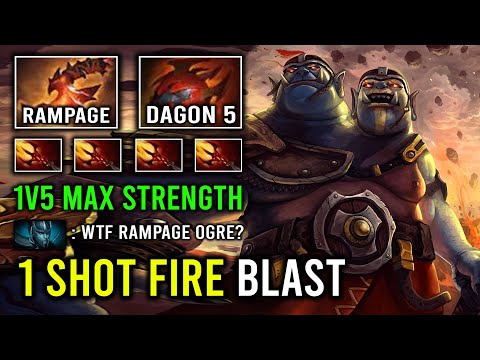 LEVEL 5 Dagon Instant 1 Shot Fire Blast EZ Rampage Late Game Offlane Ogre Magi Dota 2