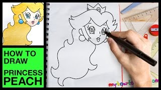 How to draw Princess Peach - Easy step-by-step drawing lessons for kids