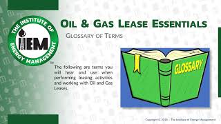 Concepts of Oil & Gas Lease Essentials