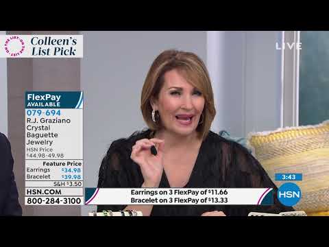 R.J. Graziano Crystal Baguette Hoop Earrings