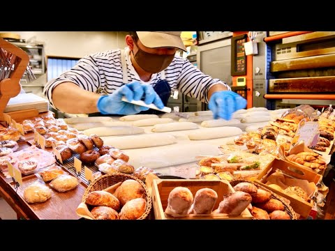 ¡Un ex pastelero y panadero que elabora más de 70 tipos de pan en grandes cantidades! ¡Una mirada de cerca a una panadería de la prefectura de Saitama que a menudo está agotada y requiere reservaciones a partir de medianoche! El proceso de elaboración del pan japonés [Bakery Lil Kuruk]