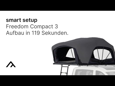 qeedo | Freedom Compact 3. Kleine Person, großes Dachzelt: In 119 Sekunden aufgebaut - Smart Setup