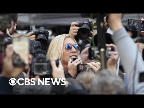 GOP Reps. Marjorie Taylor Greene and George Santos attend protests in New York City