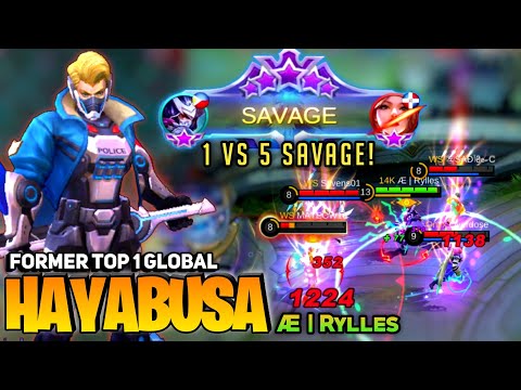 EPIC SAVAGE 1 Vs 5 ! Hayabusa Perfect Shadow [Former Top 1 Global Hayabusa] by Æ | Rylles - MLBB