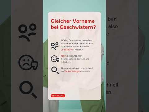 Geschwister haben den gleichen Vornamen 🤯 Geht das?​ | WBS.LEGAL #shorts