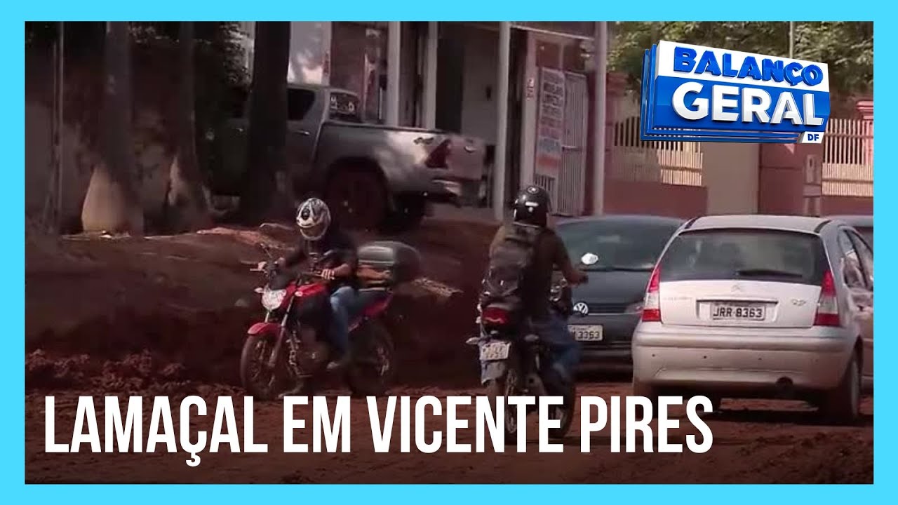 Chuvas fortes e obra inacabada causam lamaçal em avenida de Vicente Pires | Balanço Geral DF