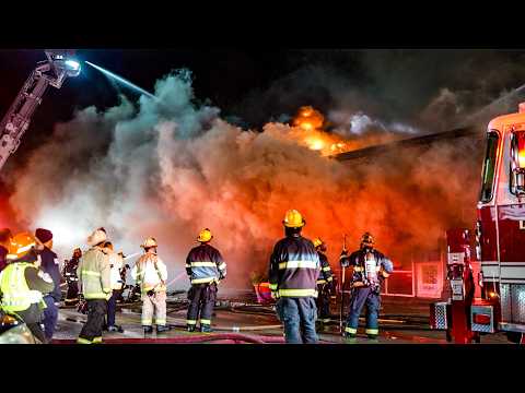 Massive 3-Alarm Taxpayer Fire Destroys Worcester, MA Stores at 821 Main Street - 10/21/2025