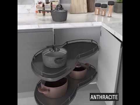 Миниатюра изображения товара Корзина выкатная Starax Волшебный уголок поворотный / S-3015-C (левое выдвижение, хром)