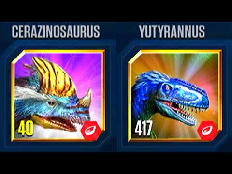 CERAZINOSAURUS VS YUTYRANNUS | JURASSIC WORLD THE GAME