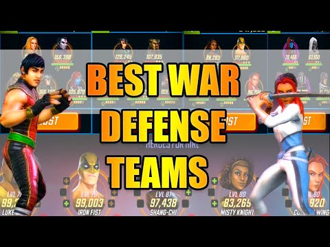 TOP ALLIANCE WAR DEFENSE Teams - List and Analysis Marvel Strike Force War || COMMANDER DESTRUCTION