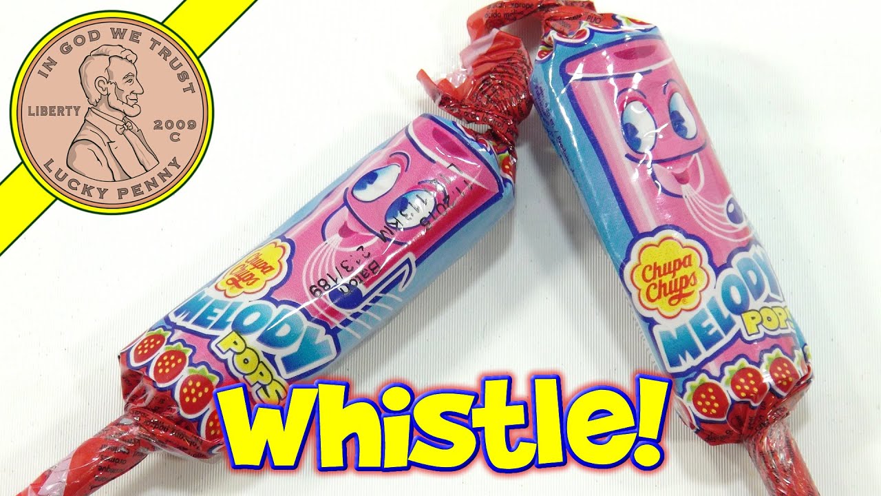 Chupa Chups Melody Pops Candy Whistle Strawberry Lollipop
