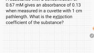 Calculating the extinction coefficient