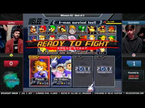 Speakeasy Smash [1/3/17] - Larfen (Sheik, Peach) vs. Quindelin (Ice Climbers) - SSBM - Winners R2