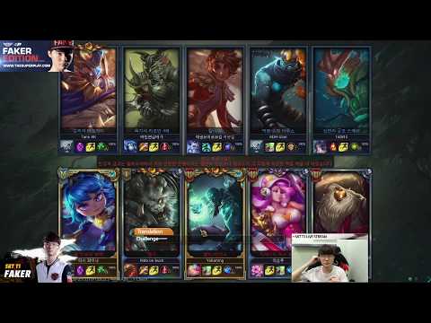 SKT T1 Faker Live Stream KR LOL rengar vs jarvan IV  ss8 15/11