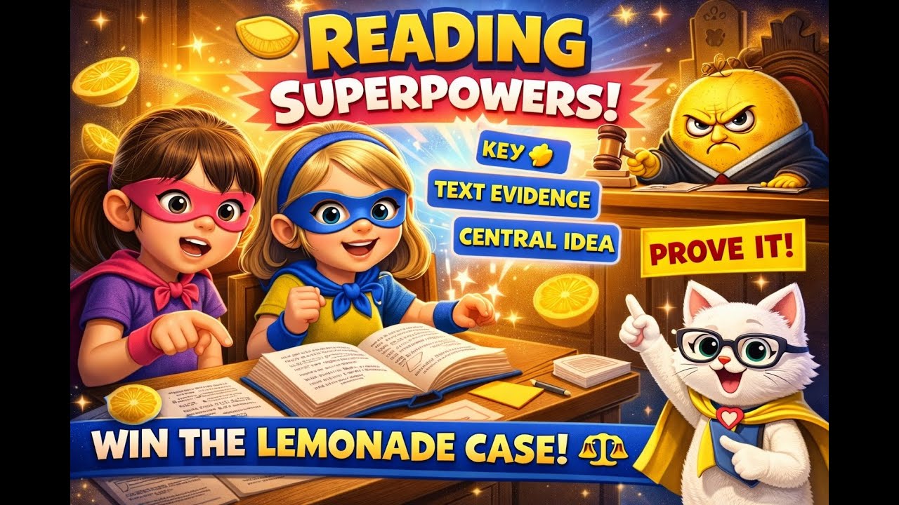 Reading Superpowers for Kids 🍋⚖️ | Key Ideas, Text Evidence & Central Idea (Lemonade War)