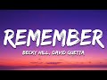 Becky Hill & David Guetta - Remember (Lyrics)