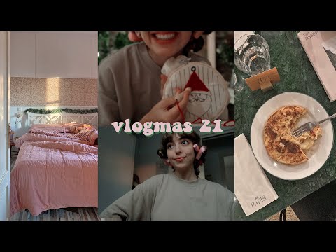 VLOGMAS 21 l I dressed the Christmas bed, I meet in Voltereta Paris and I start embroidering