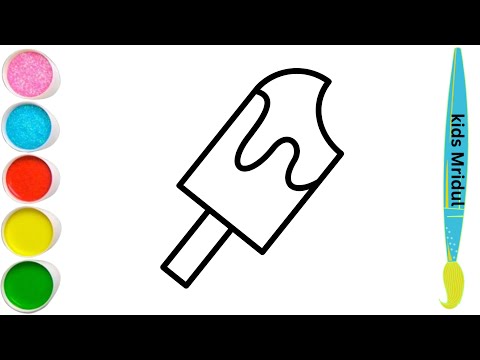 How to draw cute and easy Ice cream | Easy drawing, Painting and Coloring for Kids & Toddlers