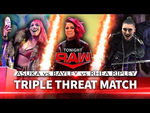 Lucha Completa: Asuka Vs Bayley Vs Rhea Ripley Oportunidad Titulo Raw - WWE Raw 05/12/2022 (Español)