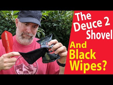 The Deuce 2 UL Trowel and Black Combat Wipes for Backpacking
