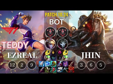 T1 Teddy Ezreal vs Jhin Bot - KR Patch 10.24