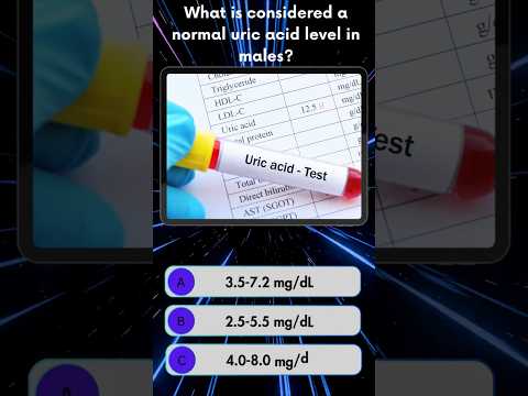 What Is a Normal Uric Acid Level for Males? 🩺💡 | Fun Quiz  #braintest