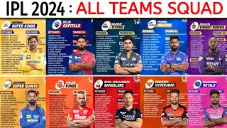 IPL 2024 | All Teams Squad (Retain & Release) Players List | All Teams Final Squad IPL 2024 | Part-1