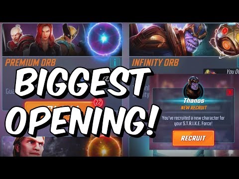 UNLOCKING THANOS! - My Biggest Orb Opening - Marvel Strike Force